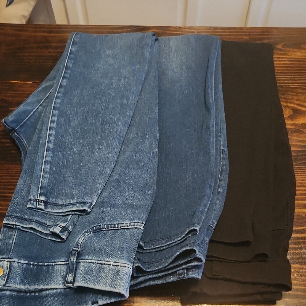 Time and Tru Blue Denim & Black Skinny Jeans Duo
